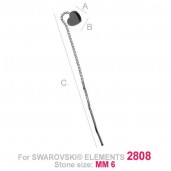 Durchzieher Ohrringe, Ohrh&auml;nger mit Kette, HKSV 2808  6MM KLA