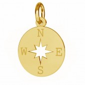 Kompass-Anh&auml;nger mit Biegeringe, Silberschmuck, LKM-2015 - 0,40mm