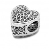 Silberperle, Herz, Schmuckteile, BDS-00002