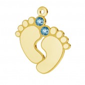 Baby F&uuml;&szlig;e Anh&auml;nger mit Swarovski Kristall, Silberschmuck,   LK-0481 - 05 ver.2 