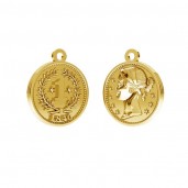 M&uuml;nze-Anh&auml;nger, Silberschmuck, Schmuckteile, ODL-00623 15x17,7 mm