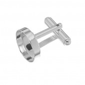 Manschettenkn&ouml;pfe, Gie&szlig;harzschmuck, Schmuckteile, FMG ROUND 14 MM CUFFLINK - 2,60 MM