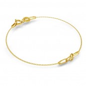 14K AU 585 Gold Bracelet Base, Gold Jewelry, SG-BRACELET 2 - (7+7 cm)