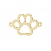 14K Gold AU 585, Hundpfote-Anh&auml;nger, Verbinder, Tierschmuck, LKZ-00366 - 0,30