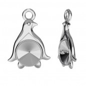 Pinguin-Anh&auml;nger, Swarovski Rivoli 6 mm, Schmuckteile, ODL-00380 (1122 SS 29)