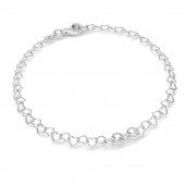 Armband-Basis, Herzkette, 16,5cm, Silberketten,  S-BRACELET 10 (SRC 045)