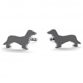 Dackel, Dachshund Ohrstecker, Silberschmuck,  LK-2576 KLS - 0,50 35x37,4 mm