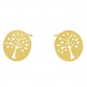 Baum des Lebens Ohrstecker, Lebensbaum, Silberschmuck, KLS LKM-2957 - 0,50 12x12 mm 