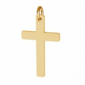 Kreuz-Anh&auml;nger mit Biegeringe, Silberschmuck, J-LKM-2034 - 0,40 12x23 mm