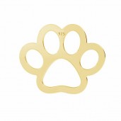 Hundepfote-Anh&auml;nger, Tierpfote, Tierschmuck, Silberschmuck, LKM-2968-05 12,7x15,8 mm