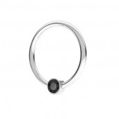 Anh&auml;nger mit Schwarzem Kristall, Silberschmuck, ODL-00703 13,5 mm ver.3 