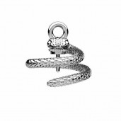 Schlangen-Anh&auml;nger, Schmuckteile, Silberschmuck, OWS-00235 9x13,2 mm
