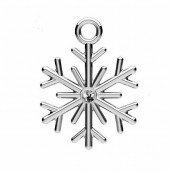 Schneeflocke-Anh&auml;nger mit Kristall, Schmuckteile, Silberschmuck, ODL-01124 13,5x18 mm ver.2