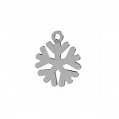 Schneeflocke-Anh&auml;nger mit Kristall, Schmuckteile, Silberschmuck, LKM-3238 - 0,50 10x12,5 mm