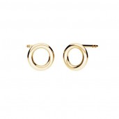 Kreis-Ohrstecker, 14K Gold AU 585, Goldschmuck,  KLS-33 1,1x3,5 mm