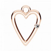 Herz Anh&auml;nger, Schmuckteile, Silberschmuck, ODL-01097 10,8x15 mm ver.2