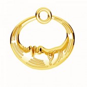 Mond-Anh&auml;nger, Schmuckteile, Silberschmuck, ODL-01112 15,5x16,7 mm