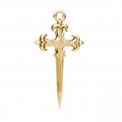 Kreuz-Anh&auml;nger, 14K Gold AU 585, Goldschmuck, ODLZ-00603 14,2x25 mm