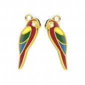 Papagei-Anh&auml;nger mit Gie&szlig;harz, Gie&szlig;harzschmuck, Silberschmuck, CON-1 OWS-00780 5,8x21,8 mm ver.2