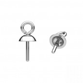 Perlen-Aufh&auml;nger, Schmuckteile, Silberschmuck, CON-1 ODL-01546 3x7,7 mm