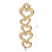 Anh&auml;nger mit 5 Herzen - LK-0578 - 0,50