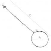 Circle 2 cm earring chain - KŁA-27
