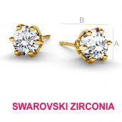 Zirconia 6mm earrings post - KLS-16 (6mm)