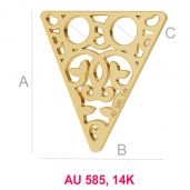 Dreieck 14K gold anh&auml;nger LKZ-00008 - 0,30 mm