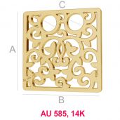 Platz 14K gold anh&auml;nger LKZ-00009 - 0,30 mm