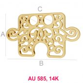 Puzzle 14K gold anh&auml;nger LKZ-00005 - 0,30 mm