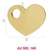 Heart gold 14K pendant LKZ-00014 - 0,30 mm