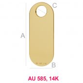 Oval 14K gold anh&auml;nger LKZ-00019 - 0,30 mm