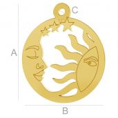 Mond und Sonne anh&auml;nger, LK-0662 - 0,50