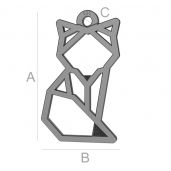 Origami fox pendant, LK-0649 - 0,50