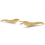Blatt ohrringe 14K gold LKZ-00791 KLS (L+P) - 0,30 mm